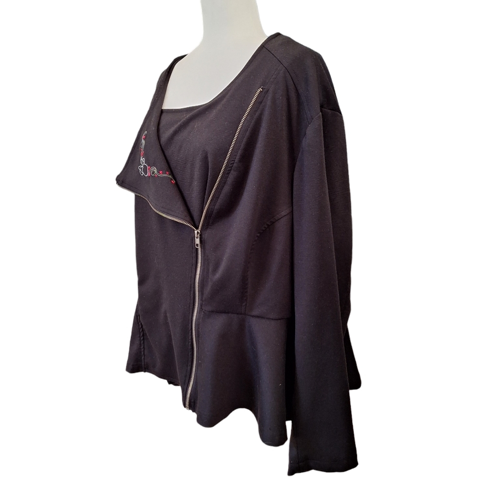 Torrid Disney Collection Minnie Mouse Black Peplum Moto Knit Jacket Plus Sz5 5X - Picture 6 of 11